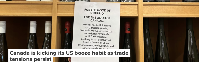 One of the most visible ways that Canada responded to President Donald Trump’s tariffs was by sharply restricting U.S. alcohol sales. AP Photo/Jill Colvin